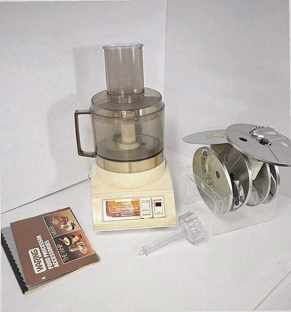 Vintage Food Processor Waring FP510 and Blade 805 W/ Blades Manual & Accessories
