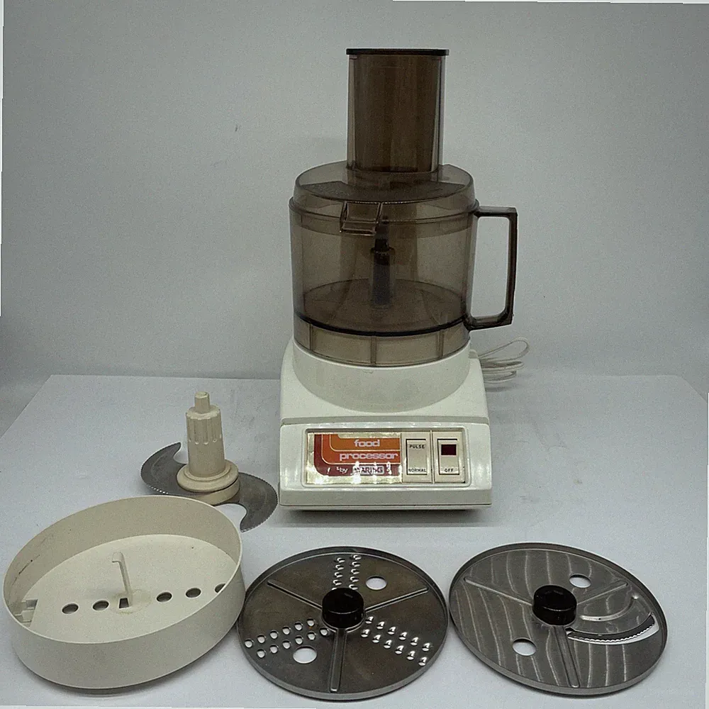 Vintage Food Processor Waring FP510 Blades Lid 806 1970s Retro WORKS CRACK BOWL
