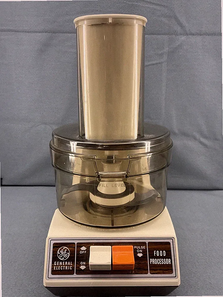Vintage GE Food Processor D1-4200 Brown Woodgrain Tested Working