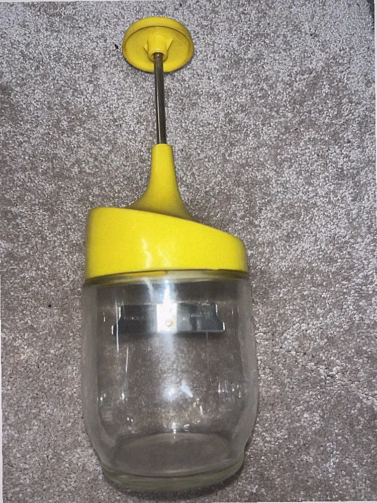 Vintage Gemco Yellow Glass Manual Food Chopper Kitchen Gadget
