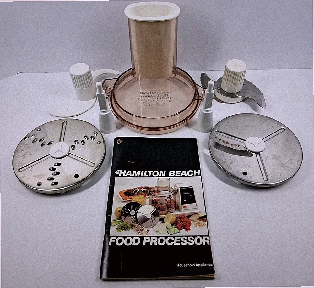 Vintage Hamilton Beach Food Processor Replacement Parts Lot Lid Blades Manual