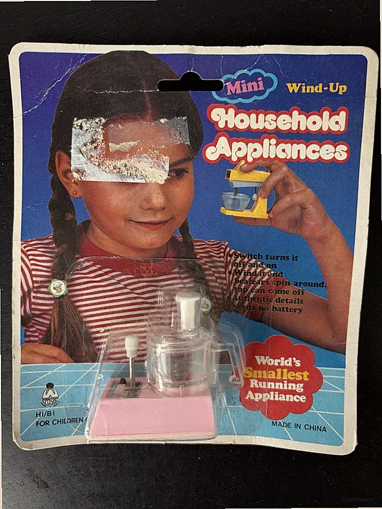 Vintage Mini Household Appliance Wind-Up Pink Food Processor 80s Sealed NEW Toy