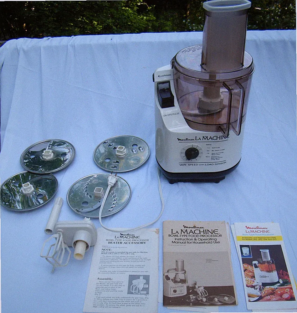 Vintage Moulinex La Machine Food Processor LM5 with Attachments & Manual EUC
