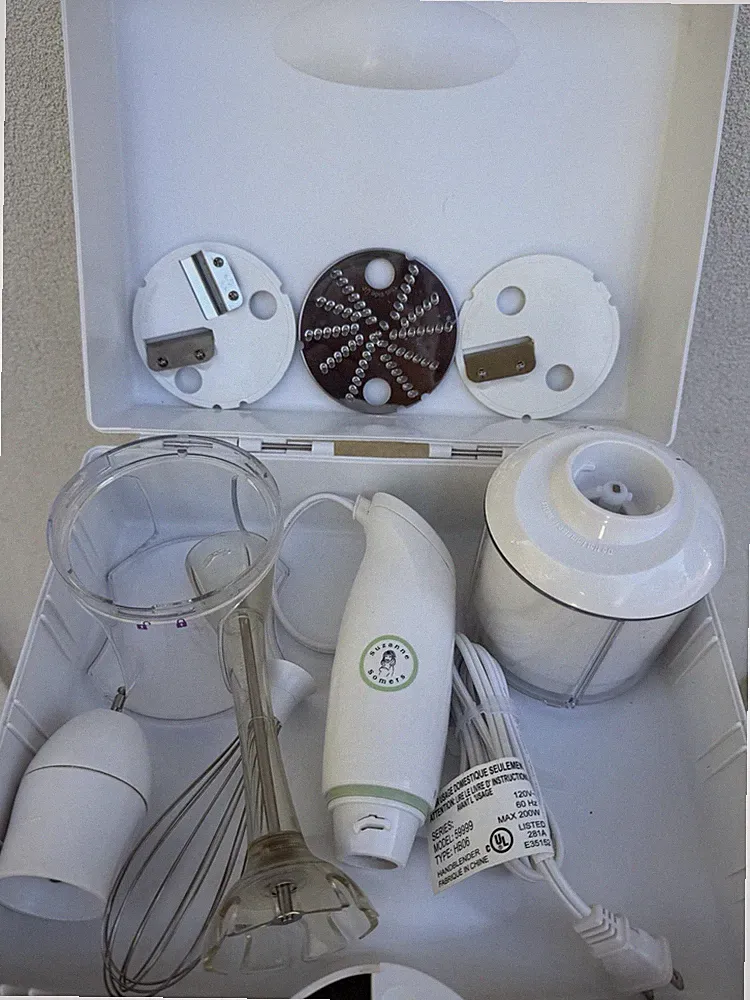 Vintage New Suzanne Somers Su-Chef Hand Blender Food Processor System HB06 59999