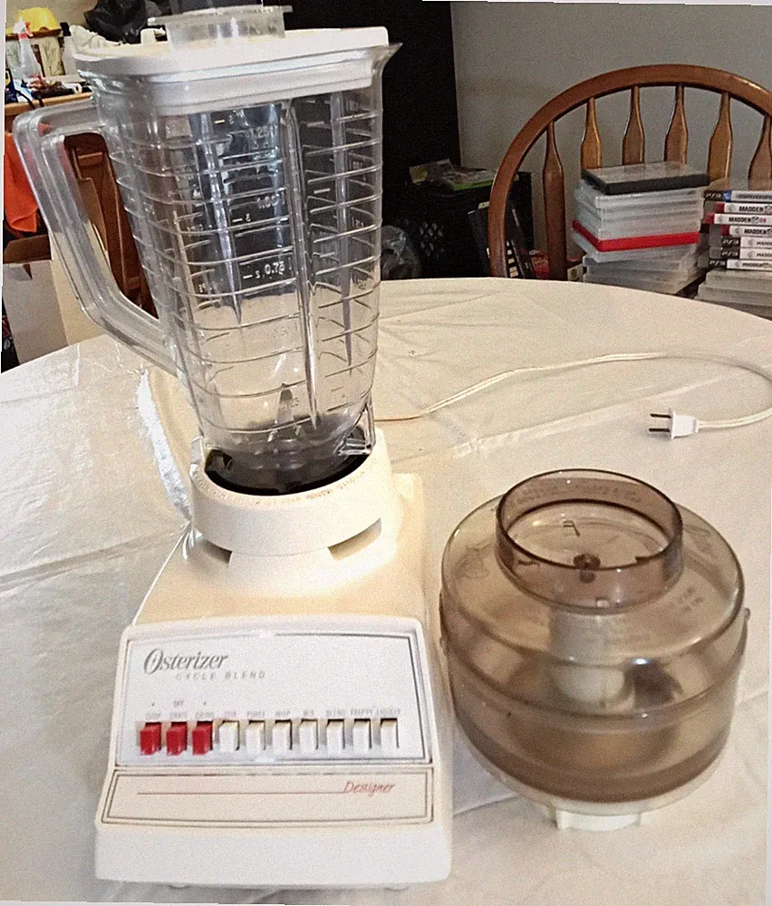 Vintage Oster 10 Cycle Blender 890-68M With Food Processor Works Has Defects