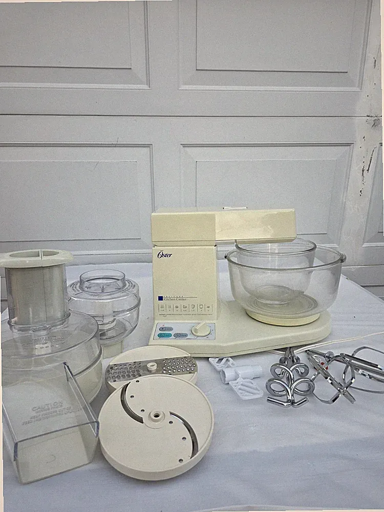 Vintage Oster Designer Kitchen Center 5500-20A Mixer Food Processor Attachments