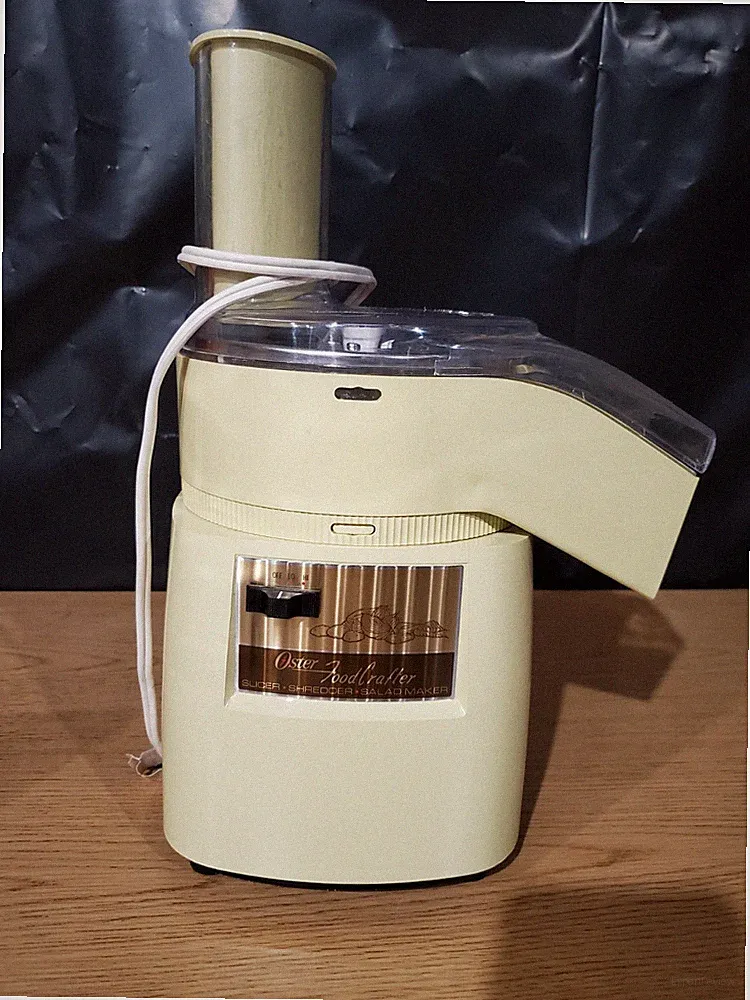Vintage Oster Food Crafter W/ 3 Blades - 70s Era, Works Great, Blades Sharp.