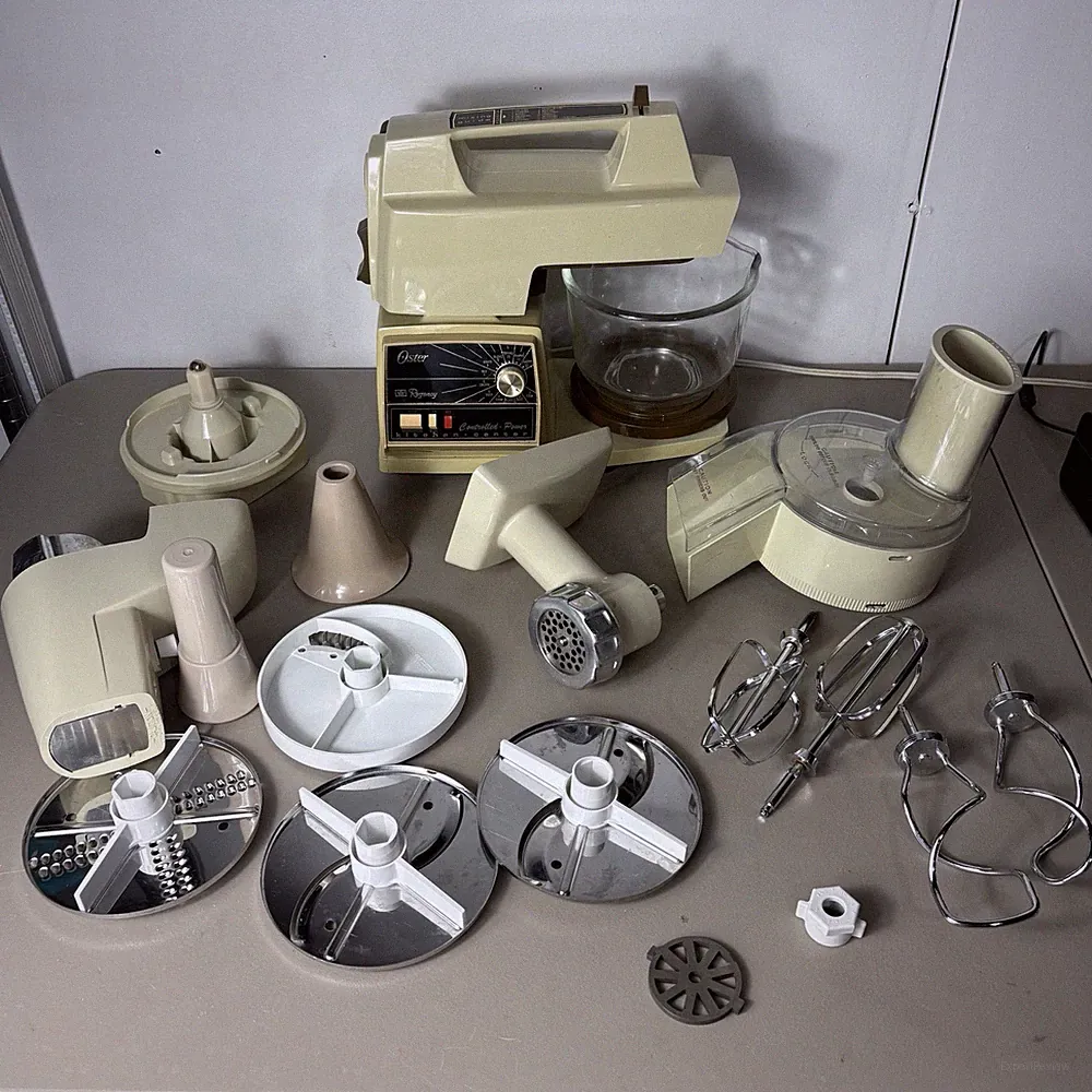 Vintage OSTER Regency Kitchen Center Stand Mixer, Icer, Food Processor & more