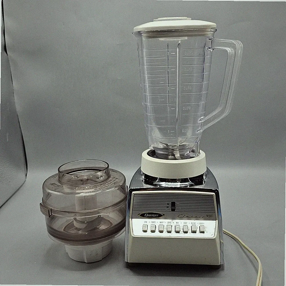 Vintage Osterizer Classic VIII 8 Speed Blender & Food Processor Bowl Chrome MCM