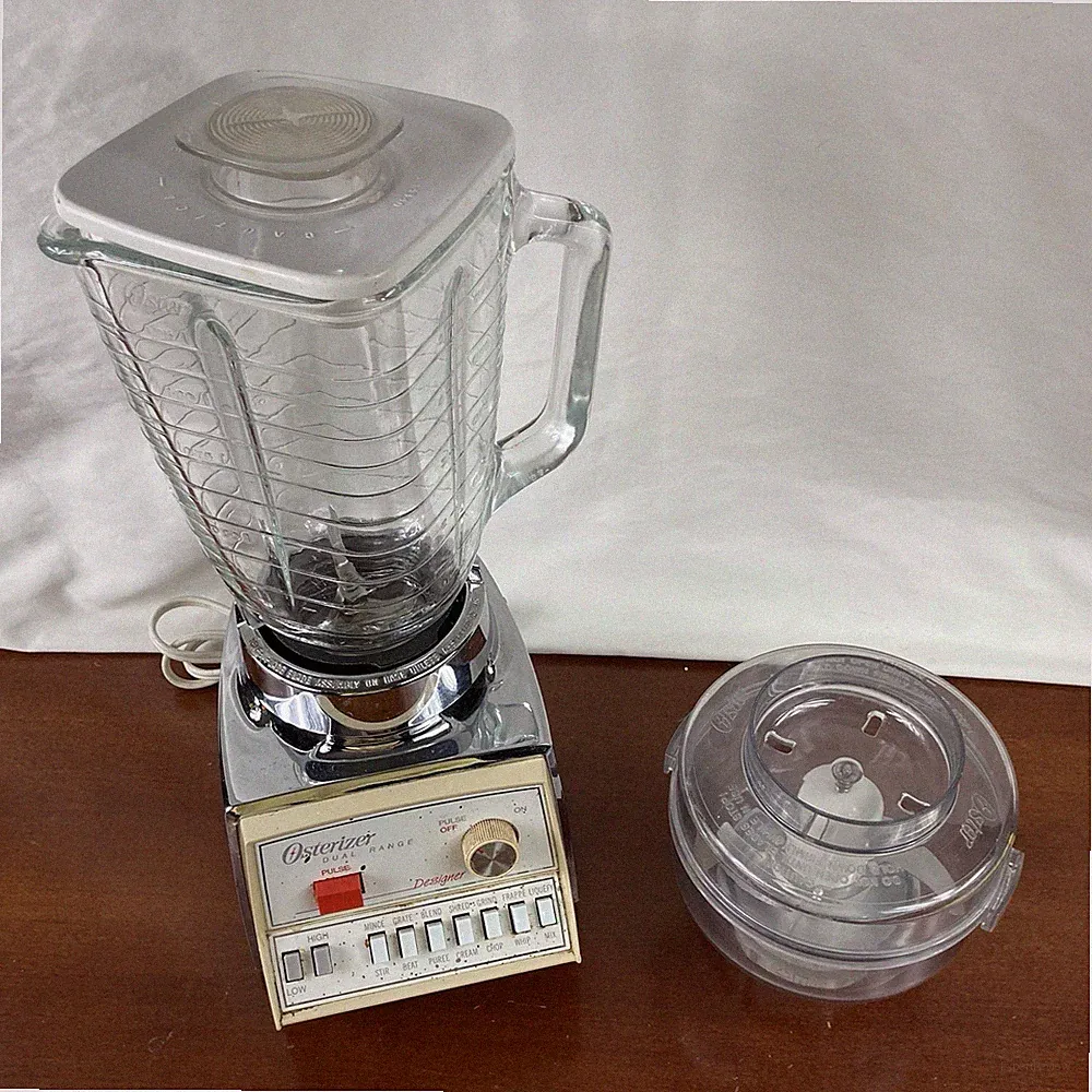 Vintage Osterizer Dual Range Designer Series Blender w/Food Processor Works