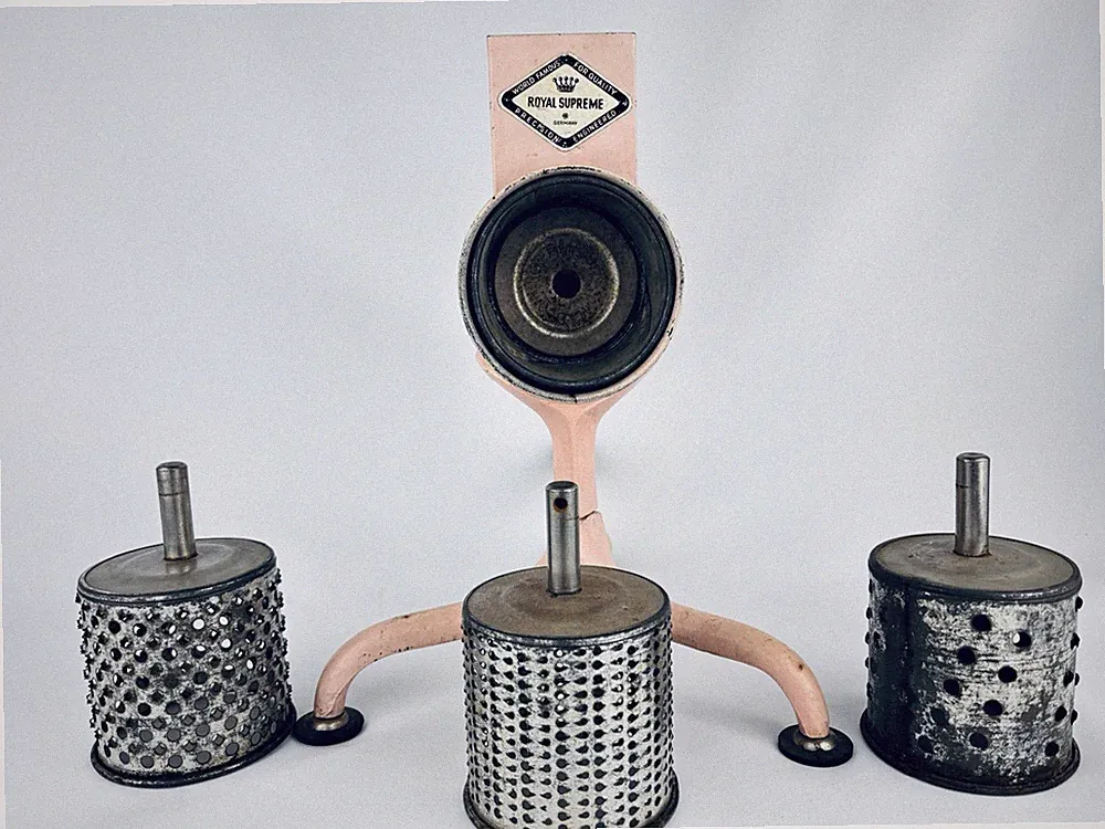 Vintage Pink Royal Supreme Food Vegetable Cutter Manual Processor Cones Germany