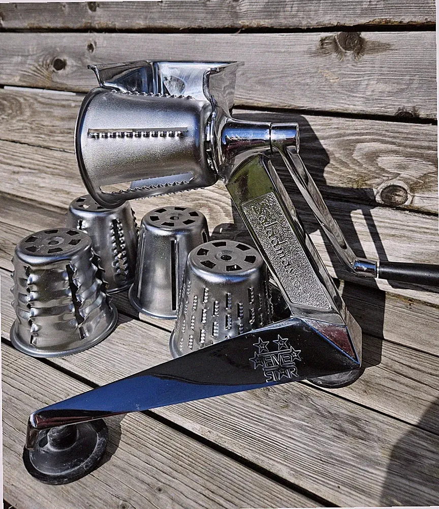 Vintage SALADMASTER Five Star Food Processor Slicer with 5 Cutting Cones