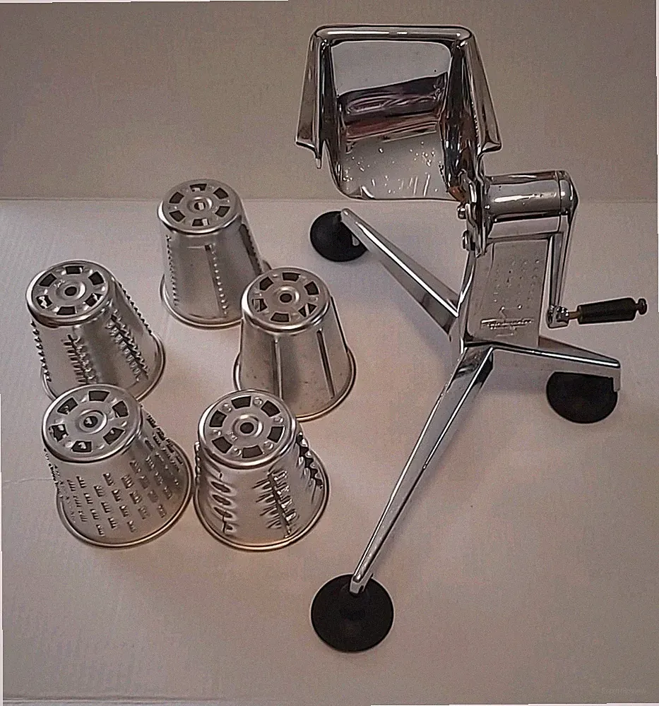 Vintage "Saladmaster" SS Manual Food Processor/Grater. SEE DETAILS.