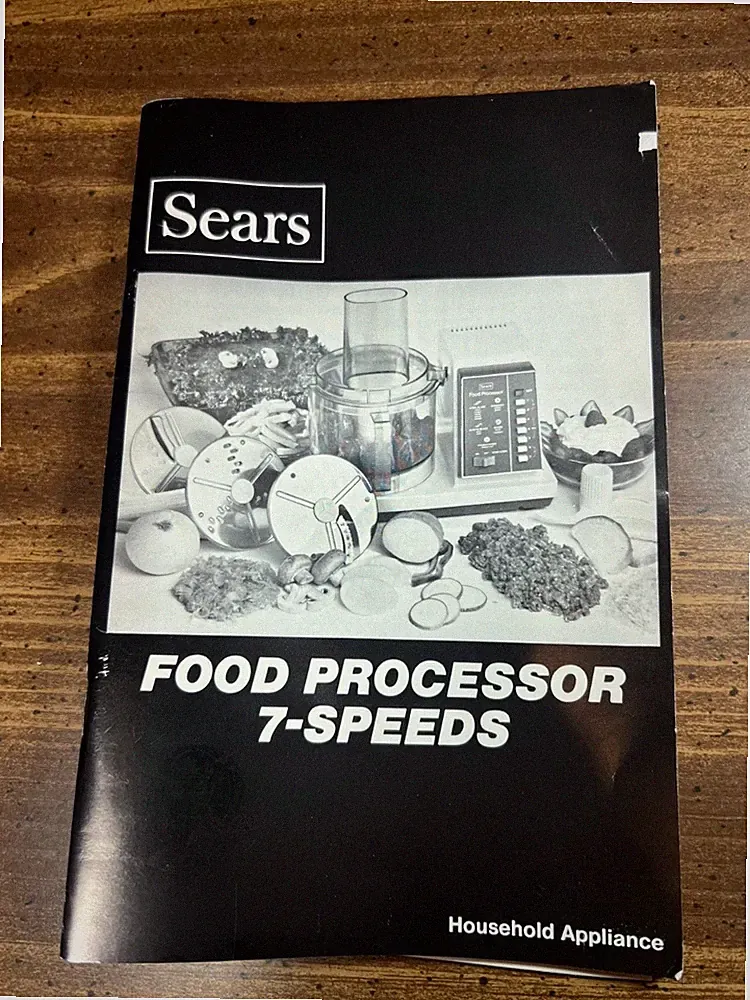 Vintage Sears Food Processor 7-Speed OEM OWNER MANUAL /RECIPES ONLY 400.822900