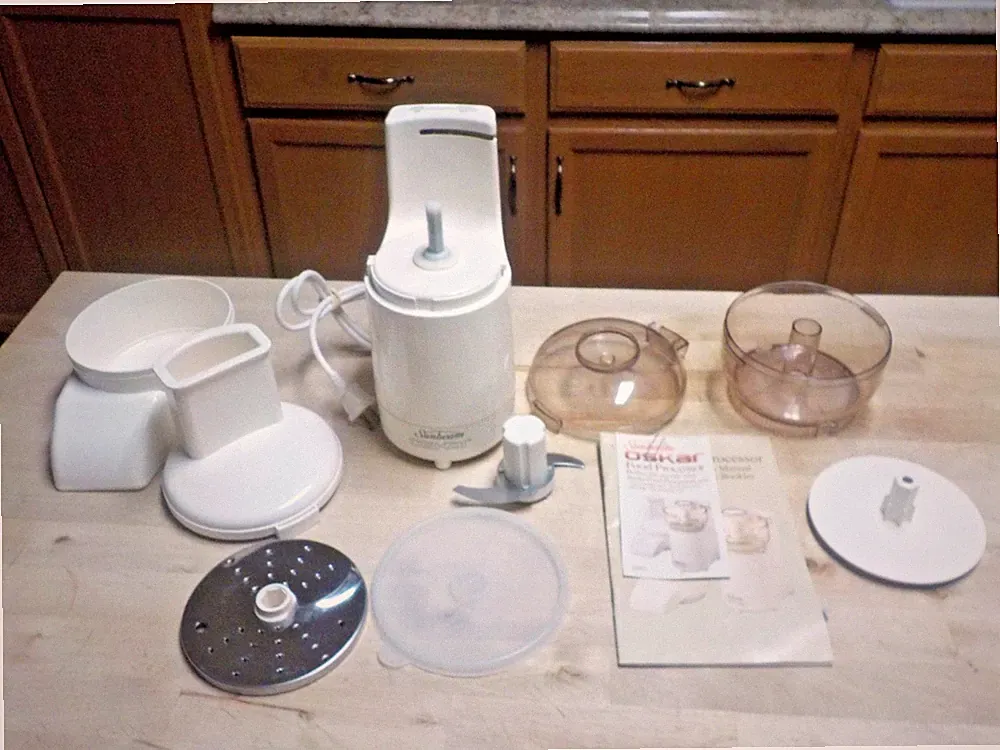 Vintage Sunbeam Oskar Food Processor 14081 Made in France Works! w/Recipe-Manual