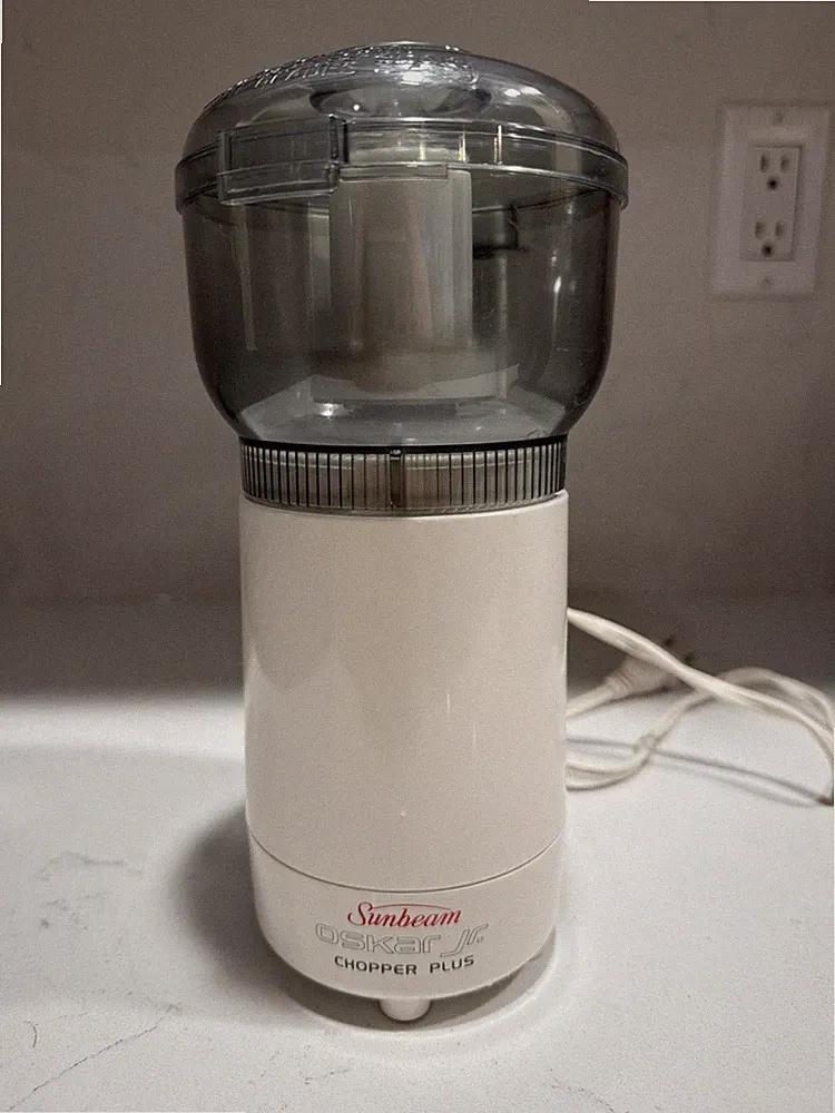 Vintage Sunbeam Oskar Jr. Chopper Plus Mini Food Processor Chopper 14131 Smoke