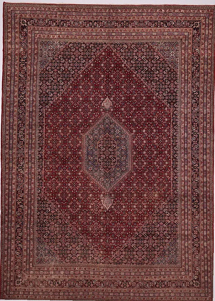 Vintage Traditional Hand-Knotted Area Rug 9'10" x 13'9" Oriental Wool Carpet