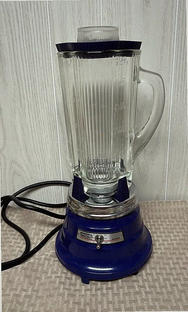 Vintage Waring Blender Professional Model 36BL94 Blue Base Clover Pitcher