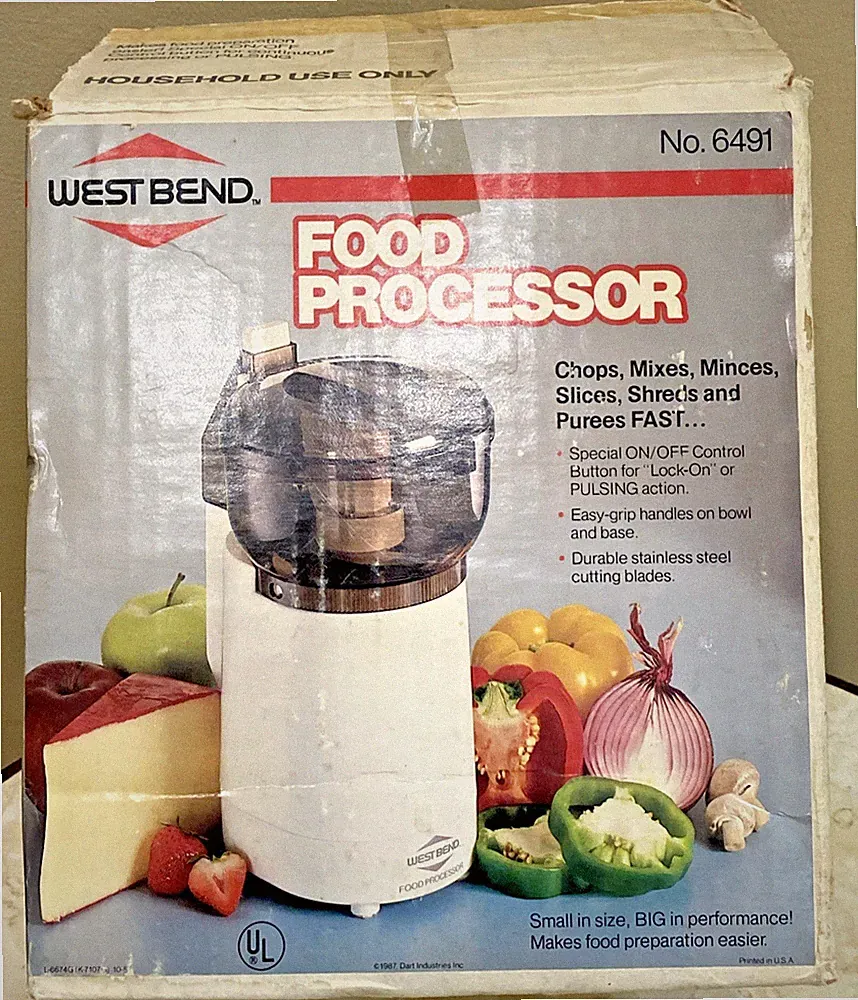 Vintage West Bend Small Food Processor No. 6491 Opened Box New