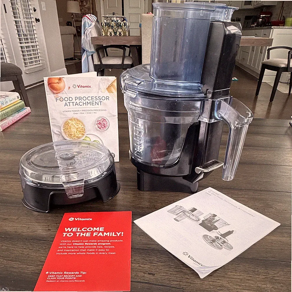 Vitamix 12-Cup Food Processor Attachment for Ascent, Black/Clear Plastic