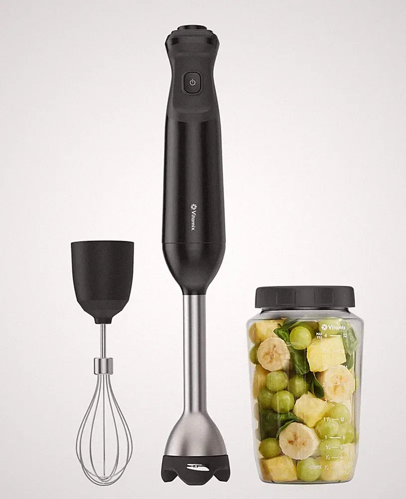 Vitamix 2-Speed Immersion Blender Bundle Black VM0226 with Whisk and 32oz Jar