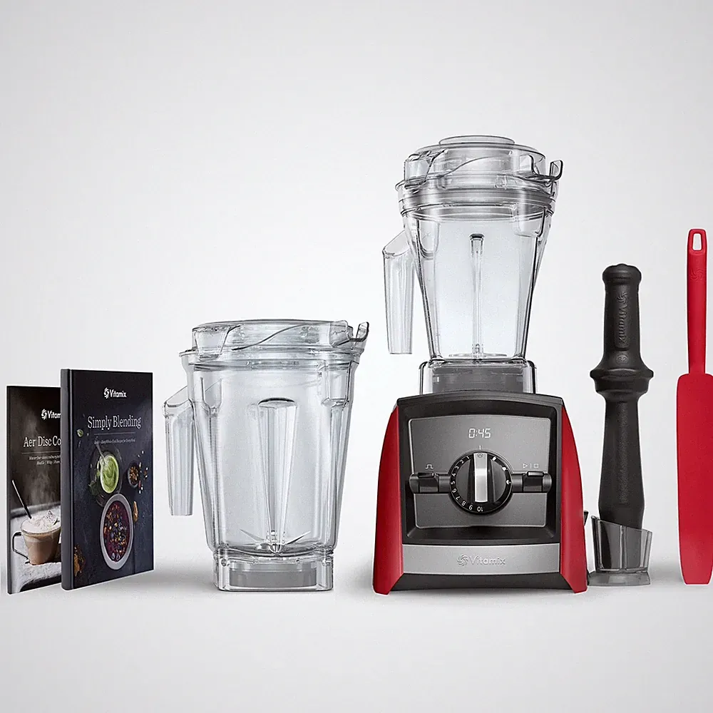 Vitamix A2500 Bundle with 48oz Aer Disc Container - Red OPEN BOX