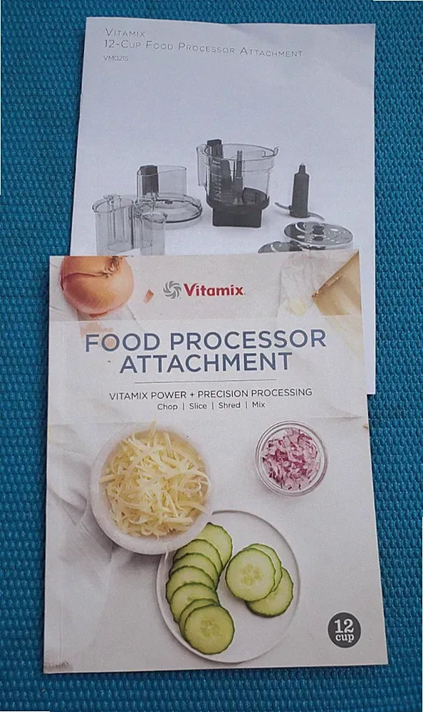 Vitamix FOOD PROCESSOR ATTACHMENT MANUALS & RECIPESS VM0215
