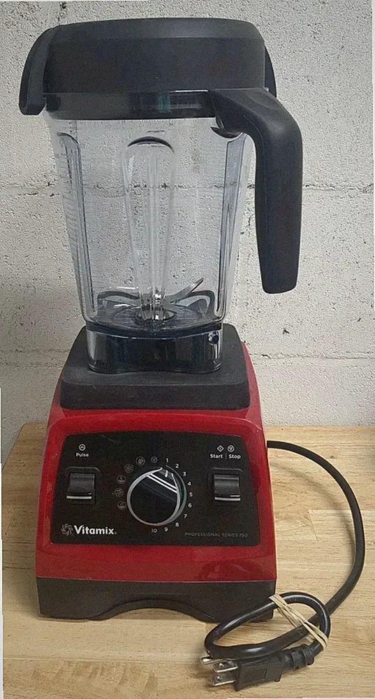 Vitamix Professional Series 750 64oz Blender Candy Apple Red. No stopper.