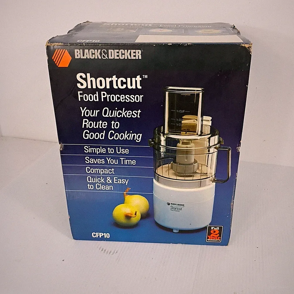VTG 90s Deadstock Black & Decker CFP-10 Shortcut Food Processor New