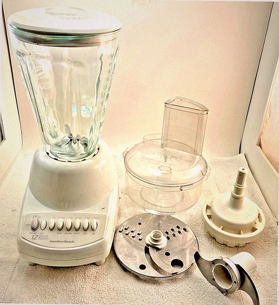 VTG Hamilton Beach 12 Blend Master Blender Food Processor Combo #52204 WORKS