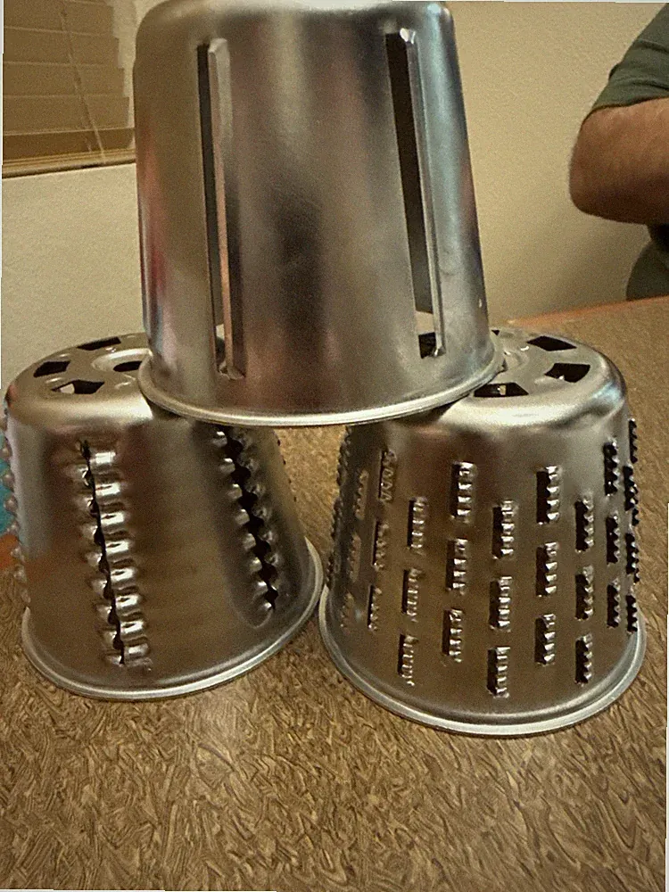 Vtg King Kutter Cones Set Of 3 For Manual Food Processor Slice Shred Stainless