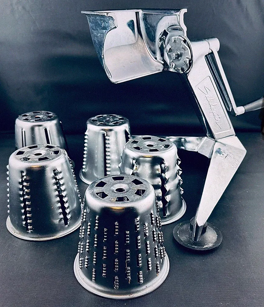 VTG SALADMASTER 5 STAR FOOD PROCESSOR MANUAL GRATER SHREDDER SLICER 5 CONES