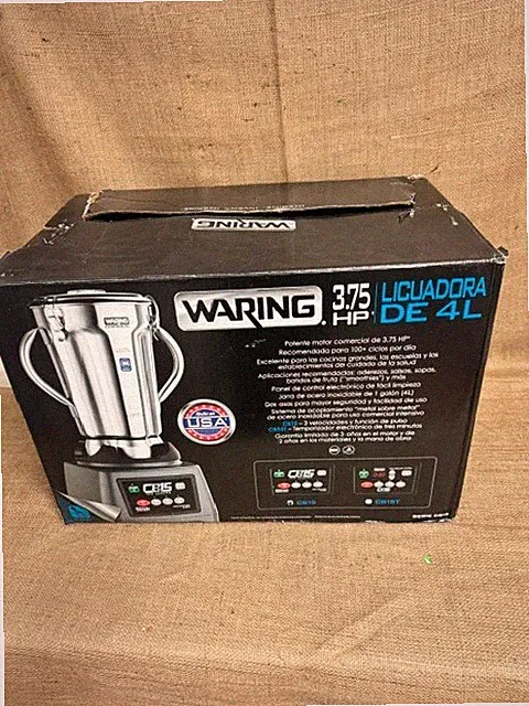 Waring CB15 1 Gallon Stainless Steel 3.75 HP 4L Food Blender Commercial*New
