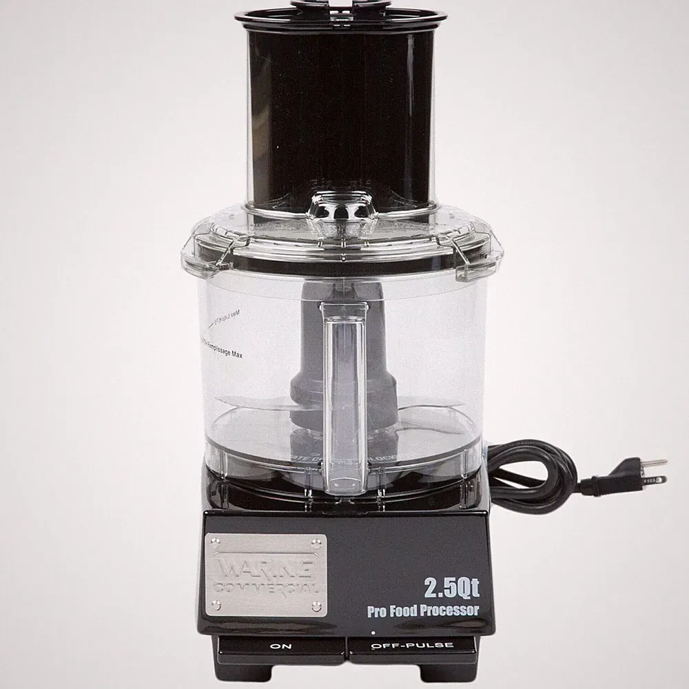 Waring WFP11S 2.5 Qt. Clear Batch Bowl Food Processor with Vegetable Prep Lid Ch