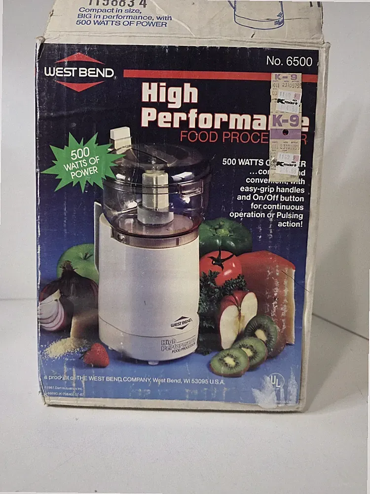 West Bend Food Processor 6500 Chopper Slicer High Performance Vintage Open Box