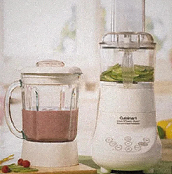White Cuisinart Smartpower Duet-Model BFP-703-Glass Blender and Food Processor.