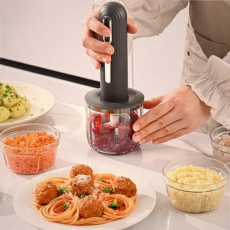 Wireless Electric Food Processor, 4-Cup Portable 244*93*45mm, Gray