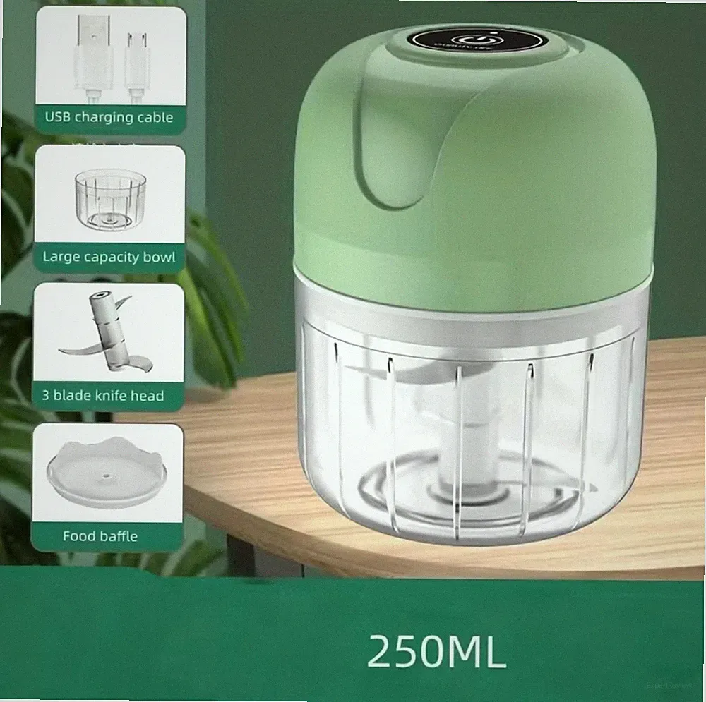 Wireless Electric Mini Food Chopper 250ML Color Green