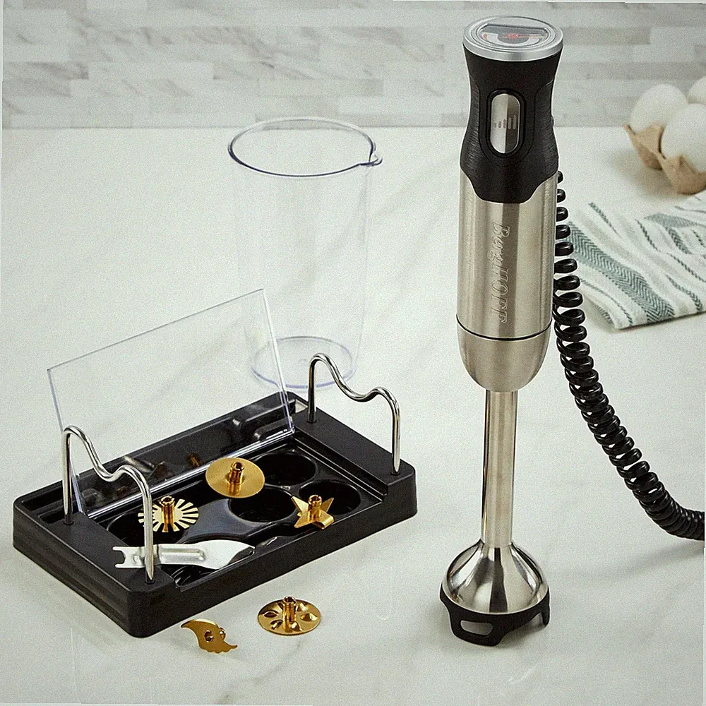 X5 Pro Stainless Steel Handheld Food Processor - 5 Blades & 16 Speeds