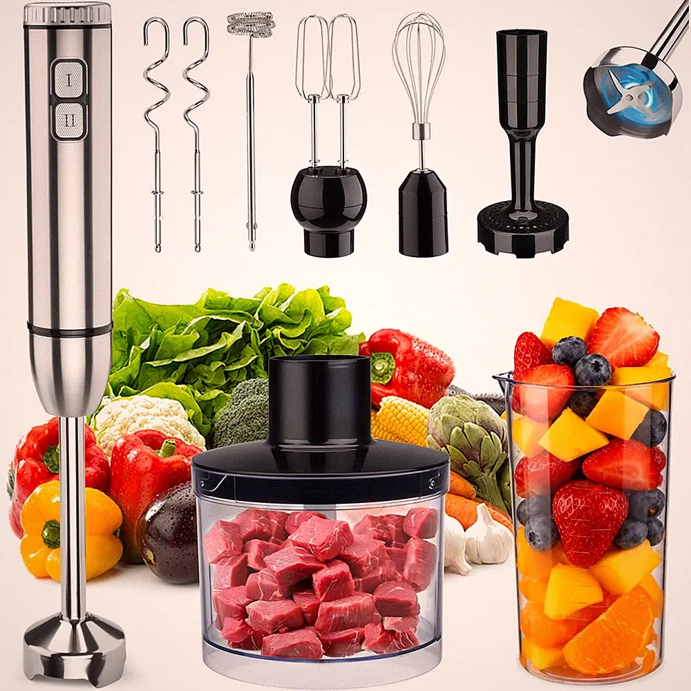 Yodhosa Immersion Blender Cordless 8 In 1 Hand Held Blenders Mixer Stainless