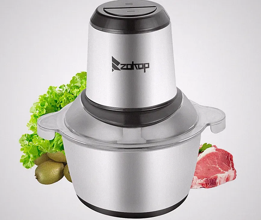 ZOKOP Meat Grinder, Food Chopper Stainless Steel Food Processor for Meat, Vegeta