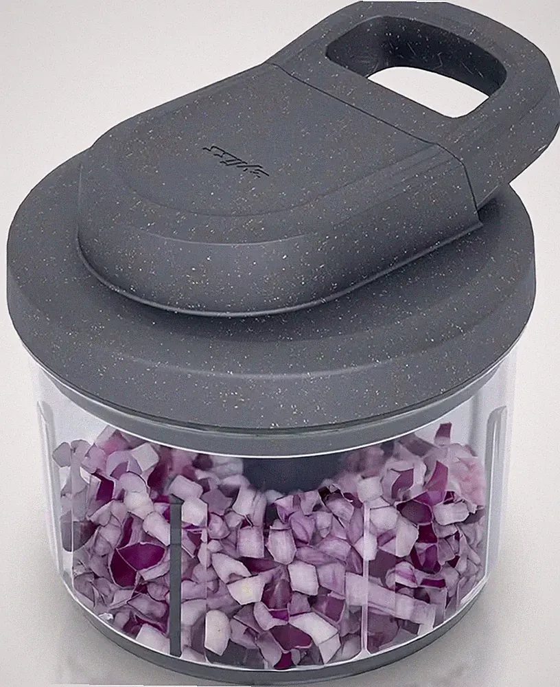 Zyliss Easy Pull Manual Mini Food Processor 800ml Gray/Clear Dishwasher Safe